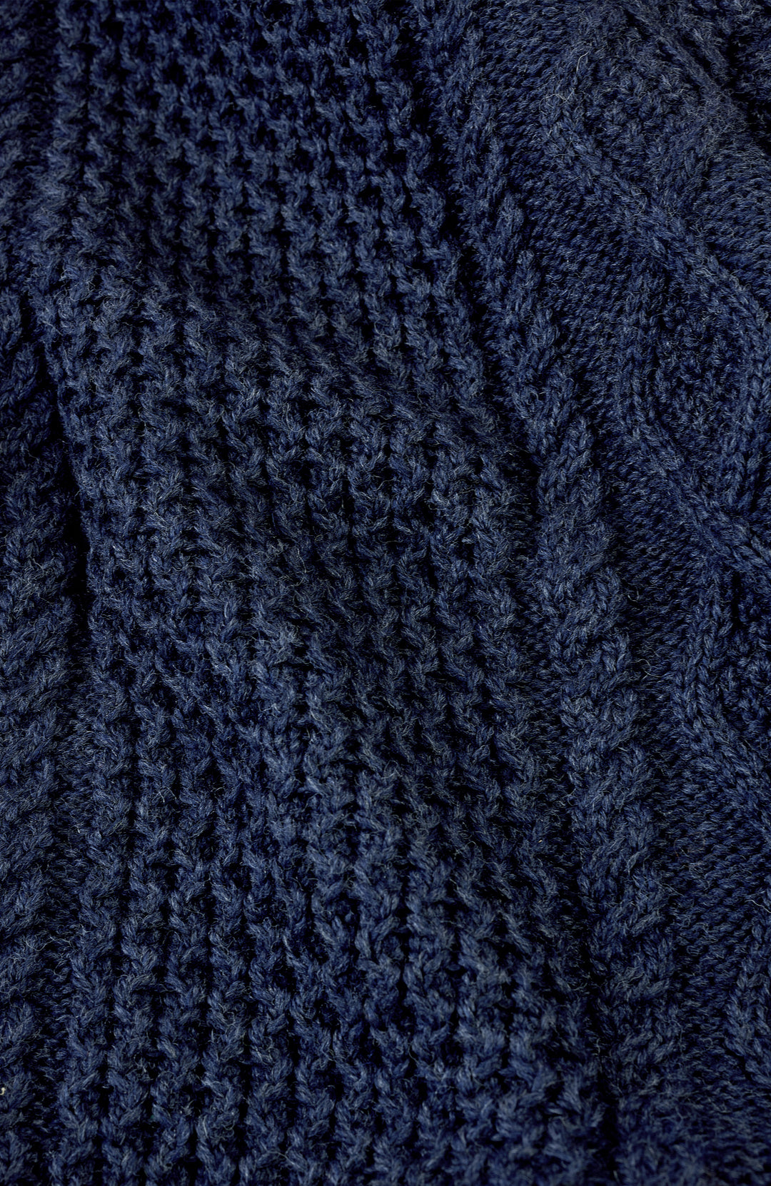 Navy Mens Chunky Merino Wool Shooting Made In England Jumper By Paul James