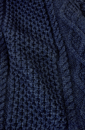 Navy Mens Chunky Merino Wool Shooting Made In England Jumper By Paul James