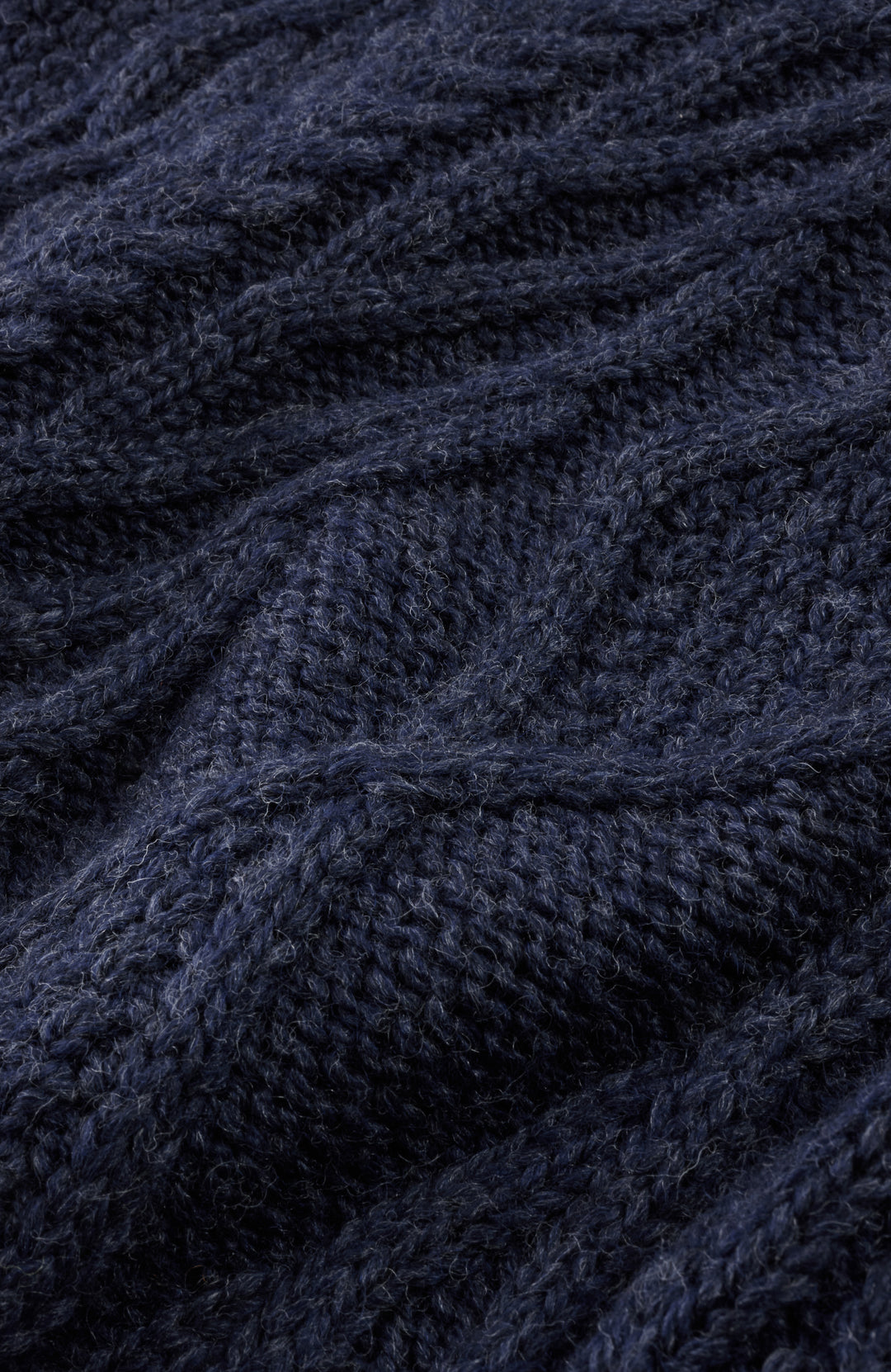 Navy Mens Merino Wool Cable Made In England Jumper By Paul James
