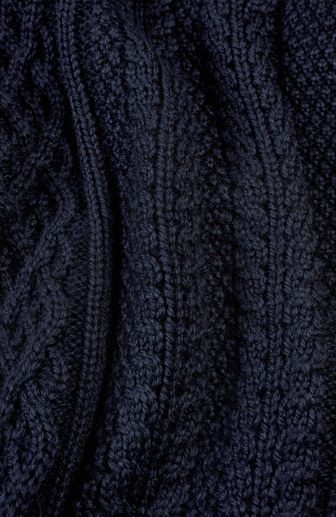 Navy Womens Merino Wool Roll Neck Made In England Jumper By Paul James