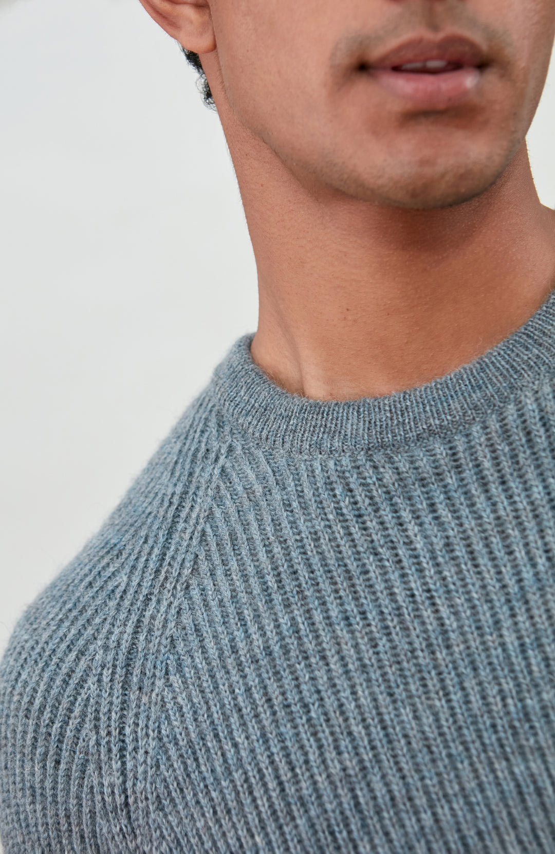 Blue Mens Sheepsoft British Wool Jumper By Paul James Knitwear