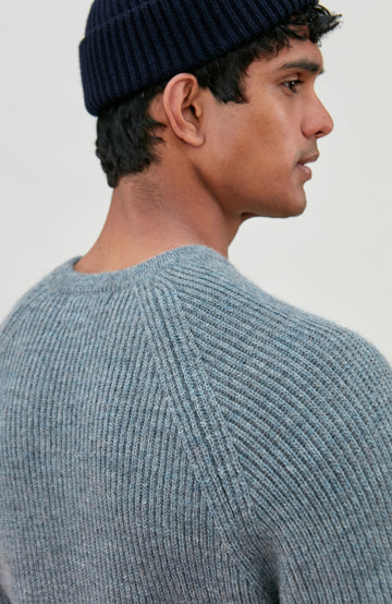 Blue Mens Sheepsoft British Wool Jumper By Paul James Knitwear