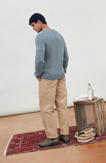 Blue Mens Sheepsoft British Wool Jumper By Paul James Knitwear