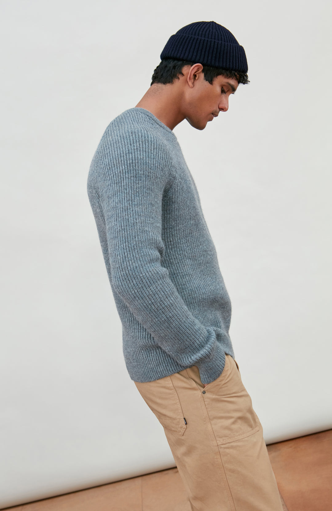 Blue Mens Sheepsoft British Wool Jumper By Paul James Knitwear