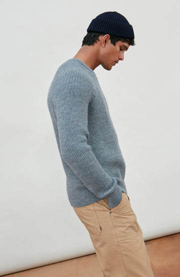 Blue Mens Sheepsoft British Wool Jumper By Paul James Knitwear