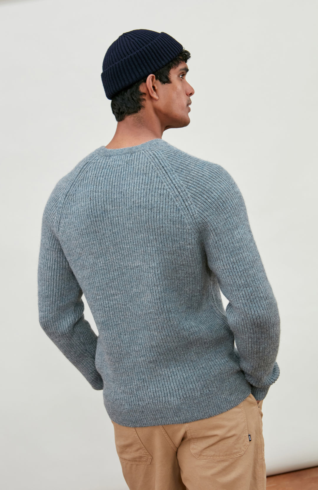 Blue Mens Sheepsoft British Wool Jumper By Paul James Knitwear