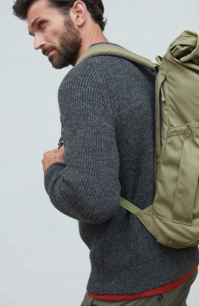 Mens Sheepsoft British Wool Fisherman Rib Knit Jumper