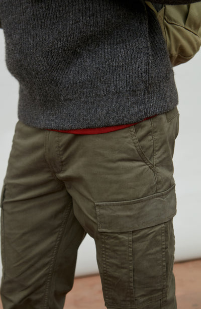 charcoal mens fisherman wool jumper