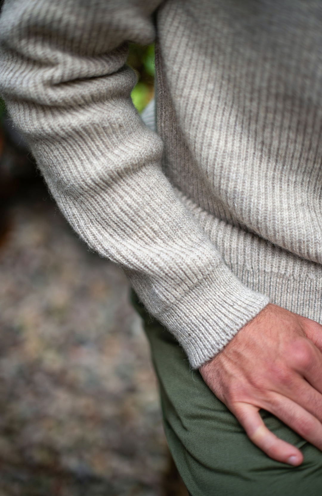 British Wool Sheepsoft ripped jumper by Paul James