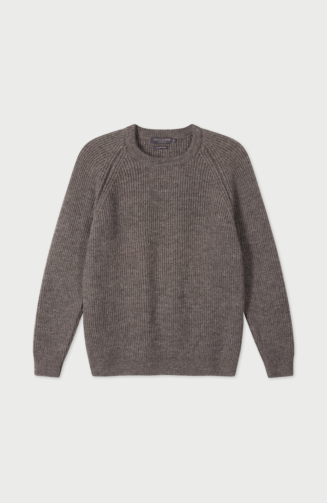 Taupe Mens Sheepsoft British Wool Made In England Jumper By Paul James