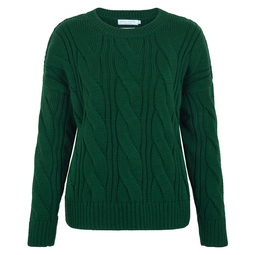 Womens Chunky Merino Wool Cable Jumper – Paul James Knitwear