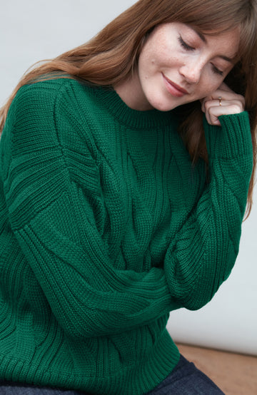 chunky wool cable paul james sweater womens
