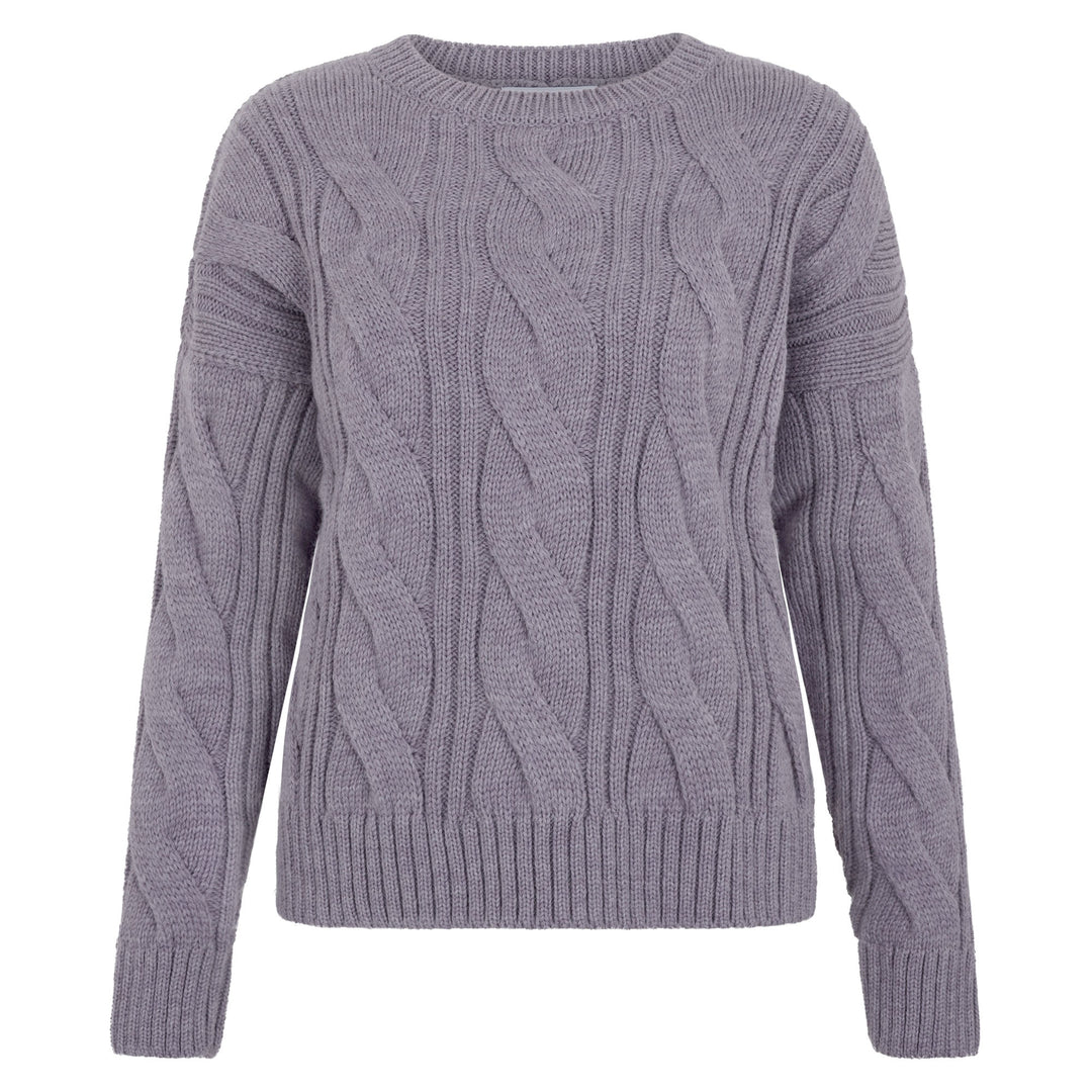 Womens Chunky Merino Wool Cable Jumper