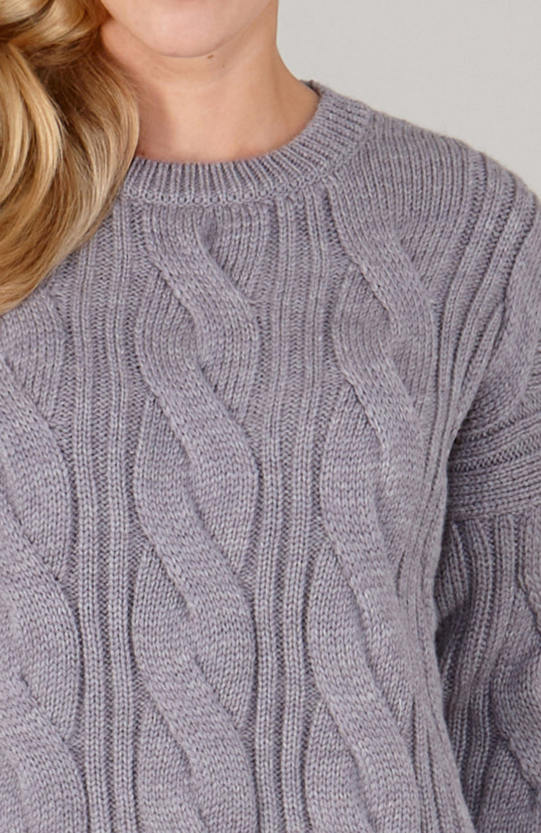 lilac women wool cable jumper