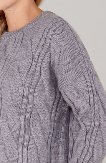 lilac women wool cable jumper