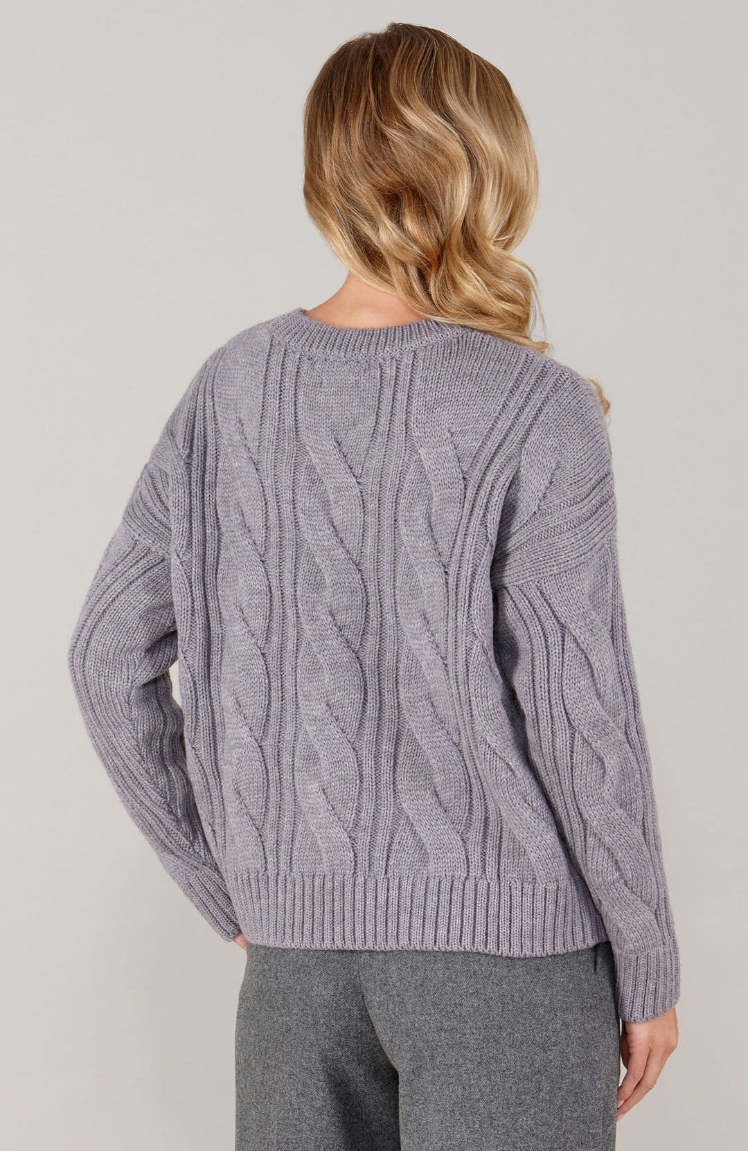 lilac women wool cable jumper