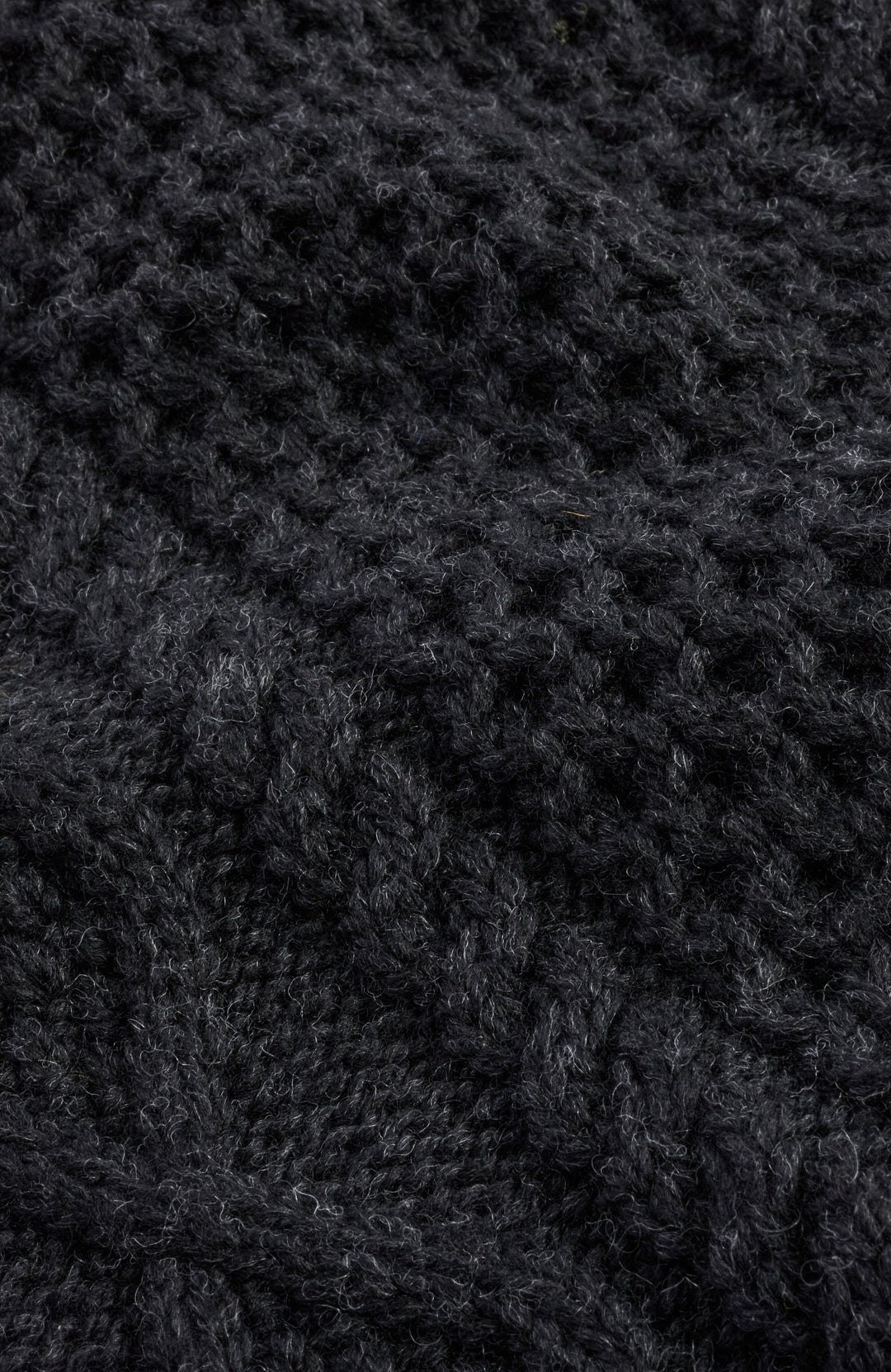 Black Mens Merino Wool Fishermans Made In England Jumper By Paul James