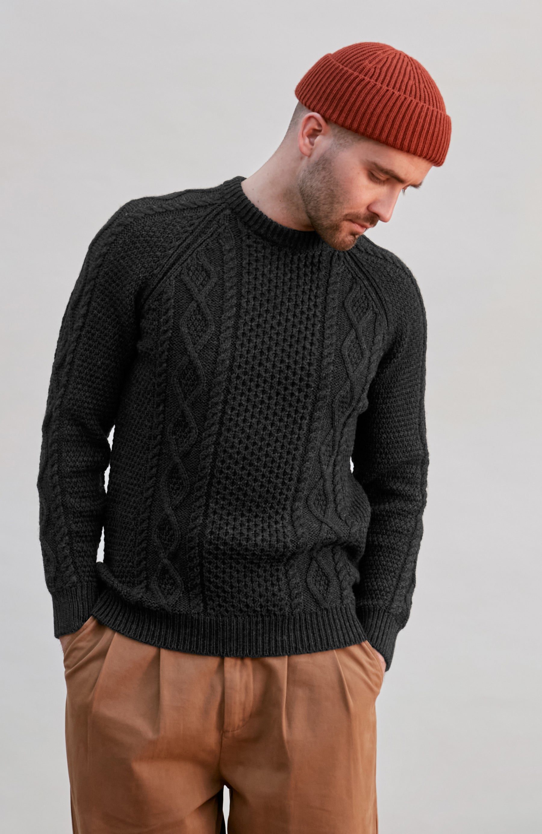 Chunky Cable Knit Black Knitted Jumpers Buy Threadbare Black V