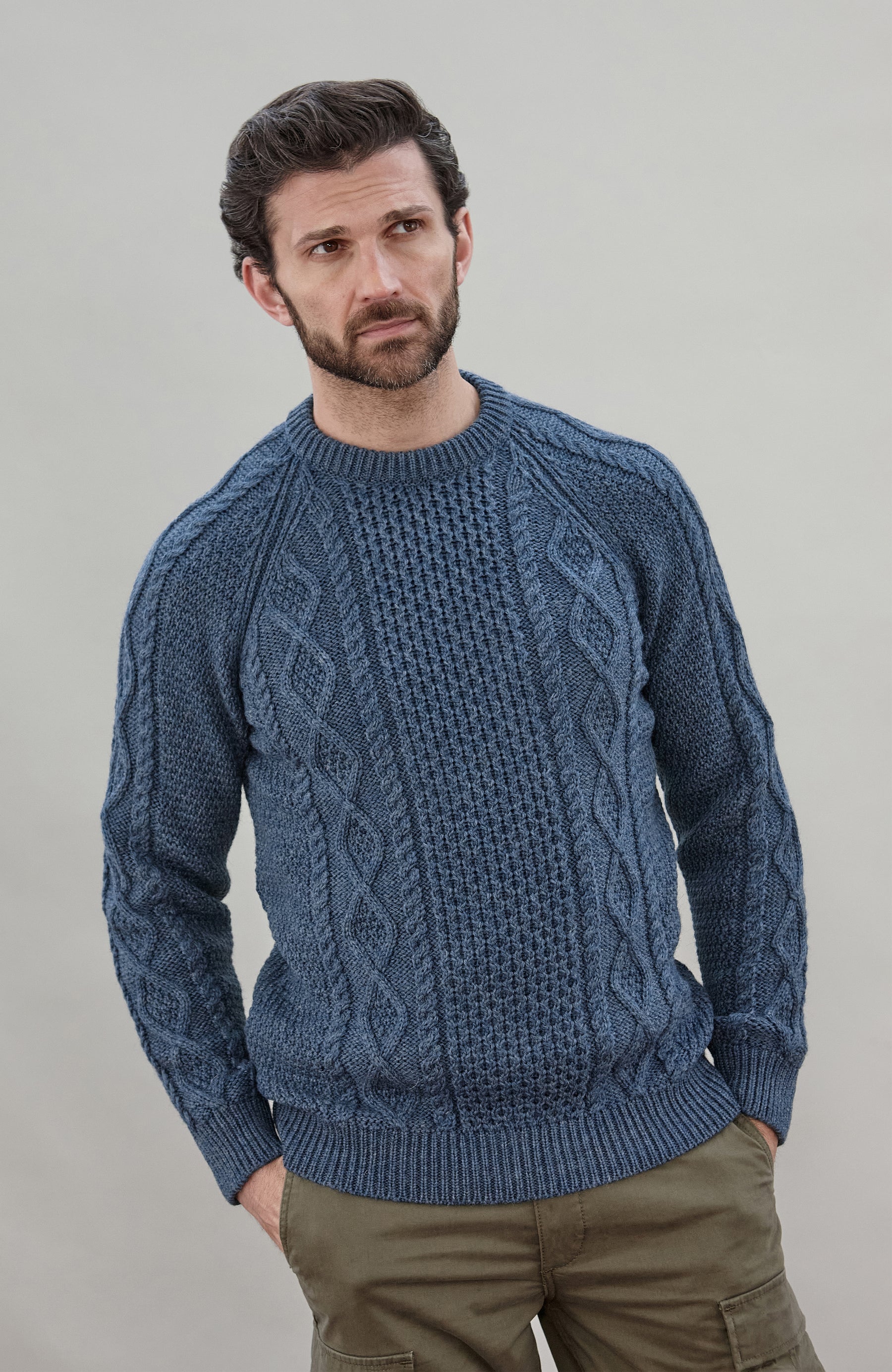 Mens Chunky Merino Wool Fisherman&