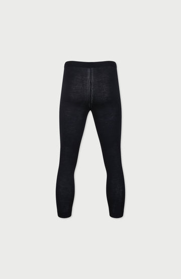 Black Mens Merino Activewear Thermal Bottoms