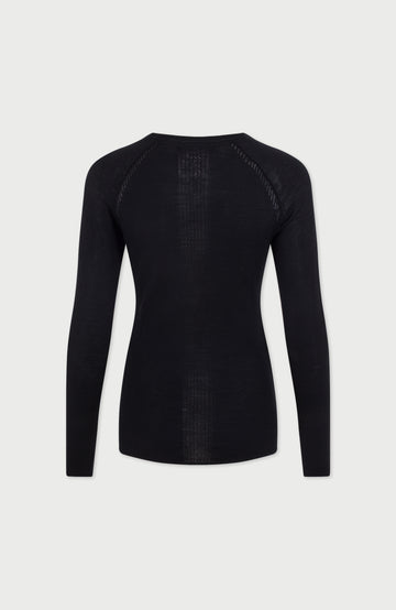 Black womens merino activewear training top