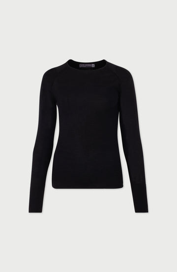 Black womens merino activewear training top