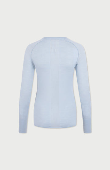 Blue womens merino activewear training top