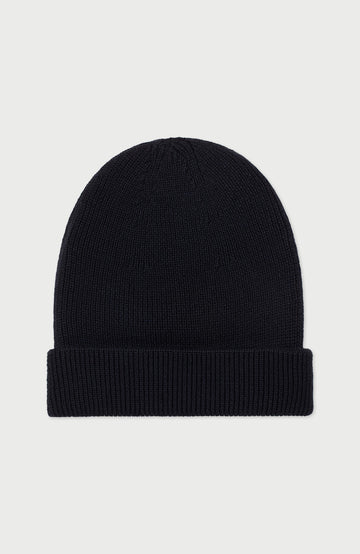Black Merino Wool Beanie By Paul James