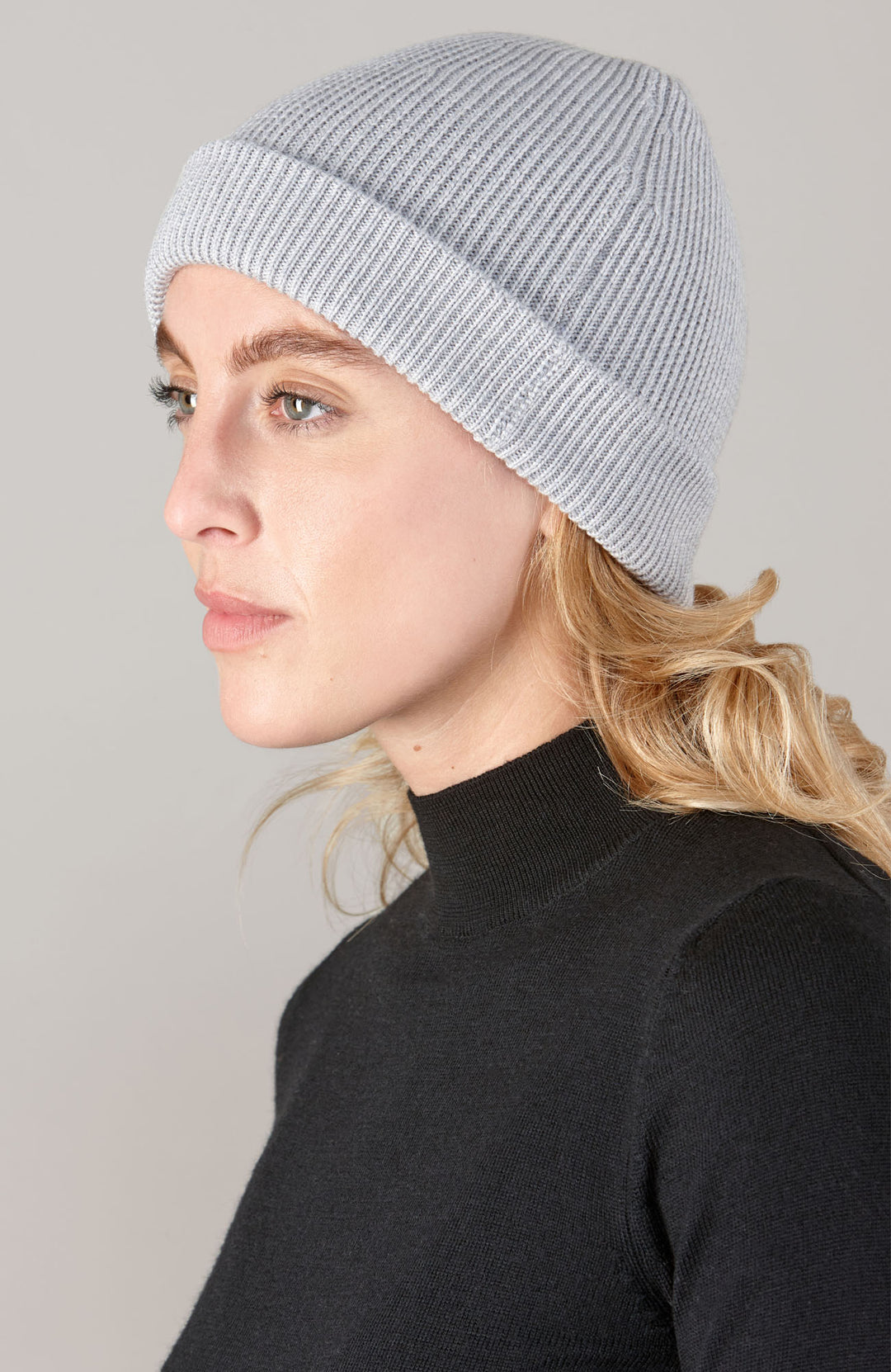 grey wool beanie hat by Paul James