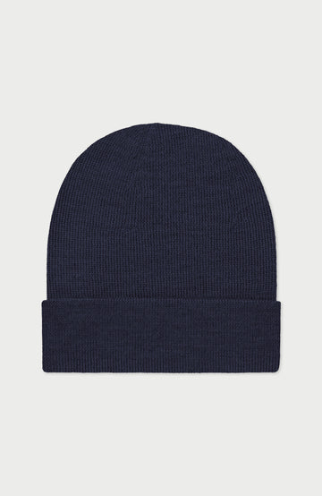 Navy Lightweight Merino Wool Beanie By Paul James