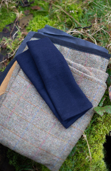 Navy merino wool snood