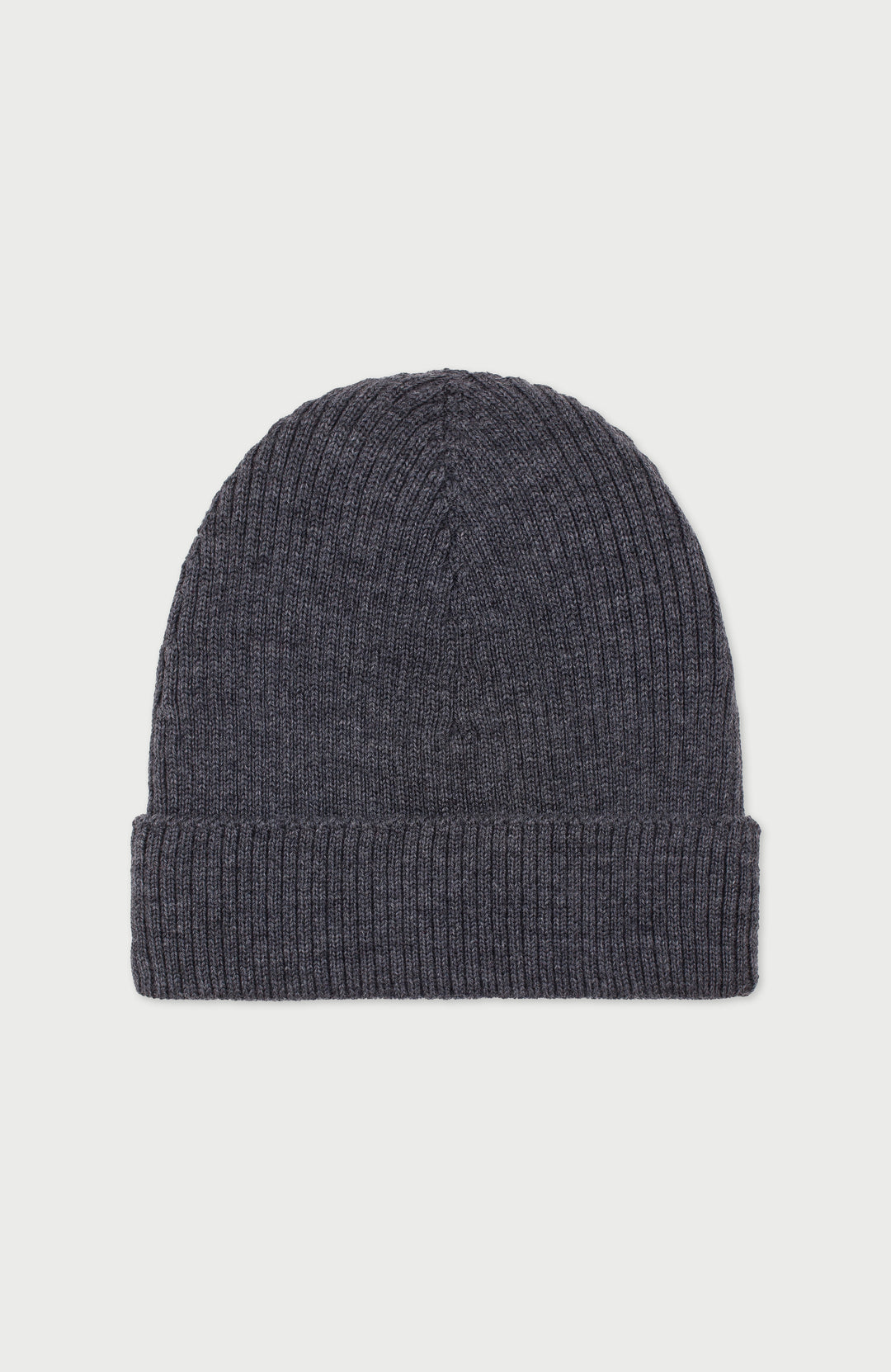 Charcoal Ribbed Extra Fine Merino Wool Beanie By Paul James