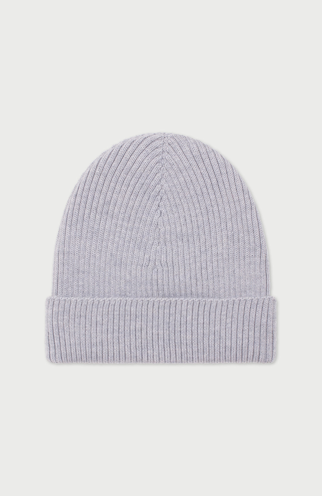Light Grey Ribbed Extra Fine Merino Wool Beanie By Paul James