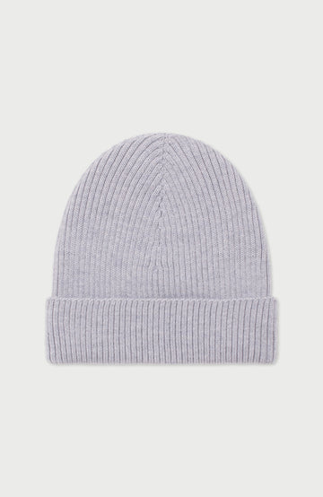 Light Grey Ribbed Extra Fine Merino Wool Beanie By Paul James