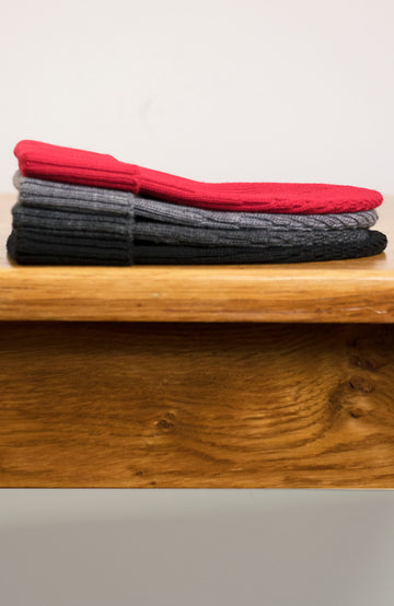 fine merino wool ribbed beanie