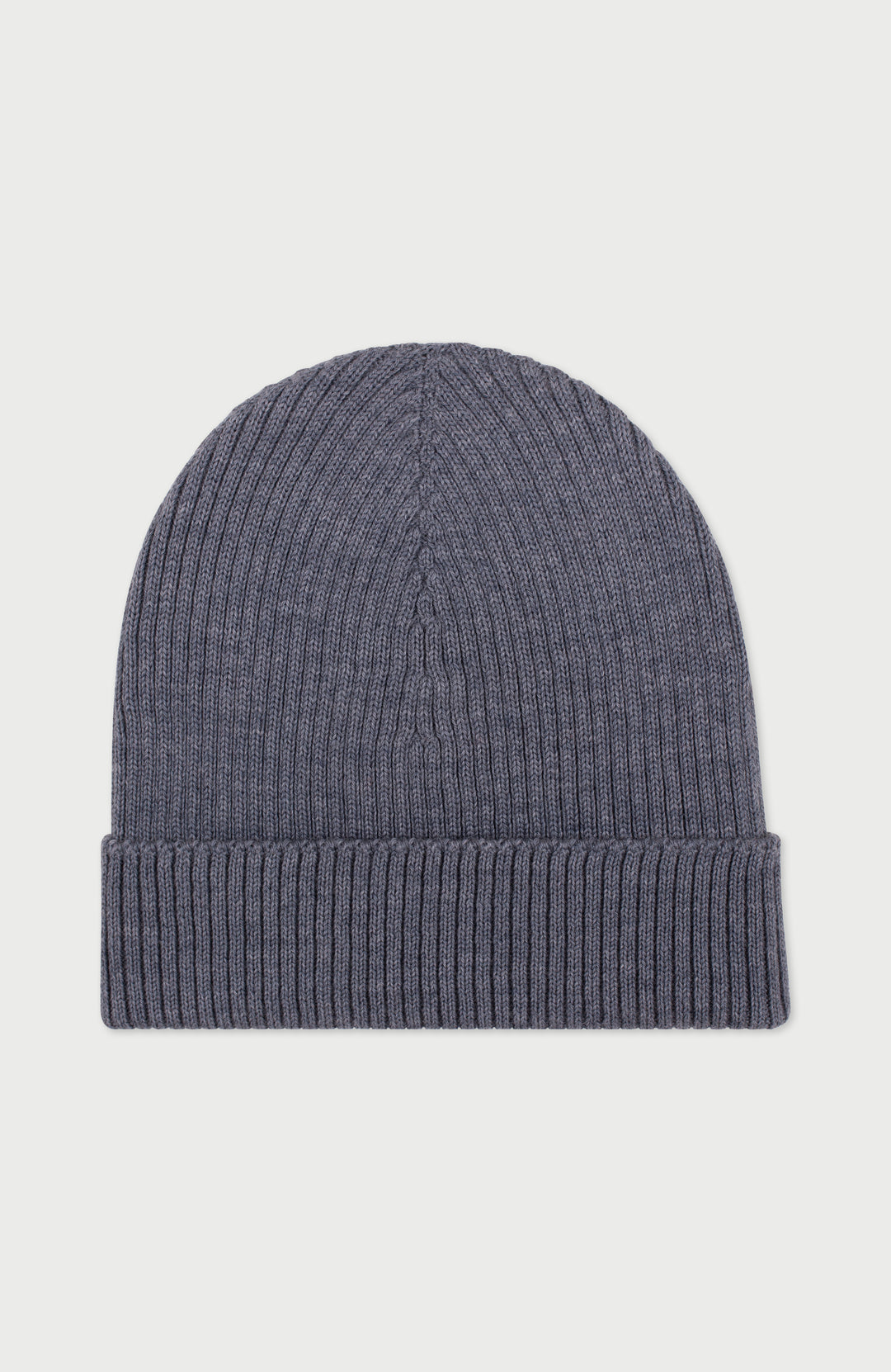 Midgrey Ribbed Extra Fine Merino Wool Beanie By Paul James
