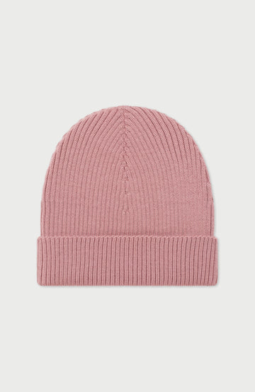 Pink Ribbed Extra Fine Merino Wool Beanie By Paul James