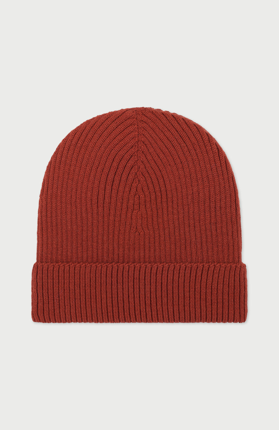 Red Ribbed Extra Fine Merino Wool Beanie By Paul James