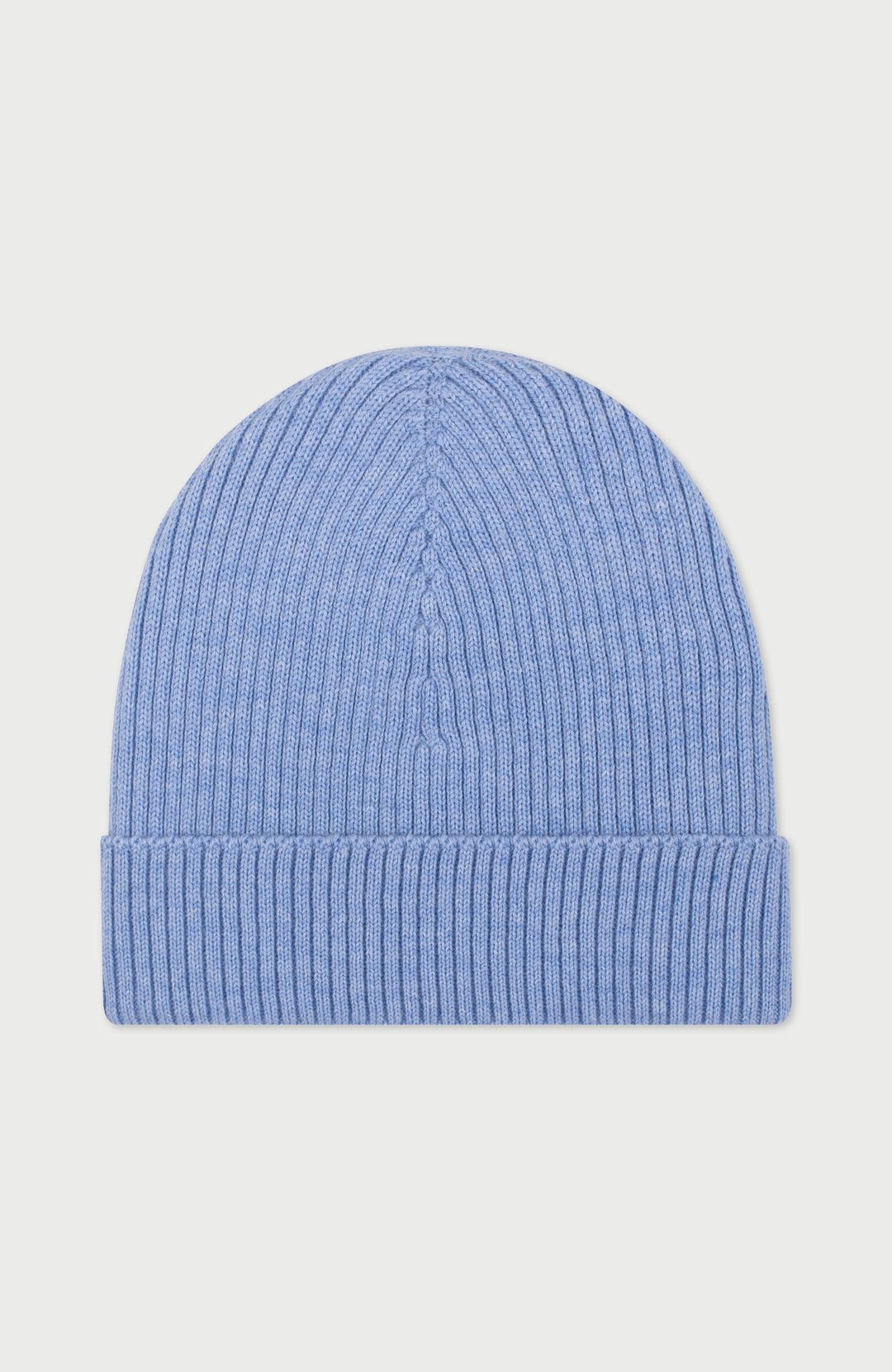 Blue Ribbed Extra Fine Merino Wool Beanie By Paul James
