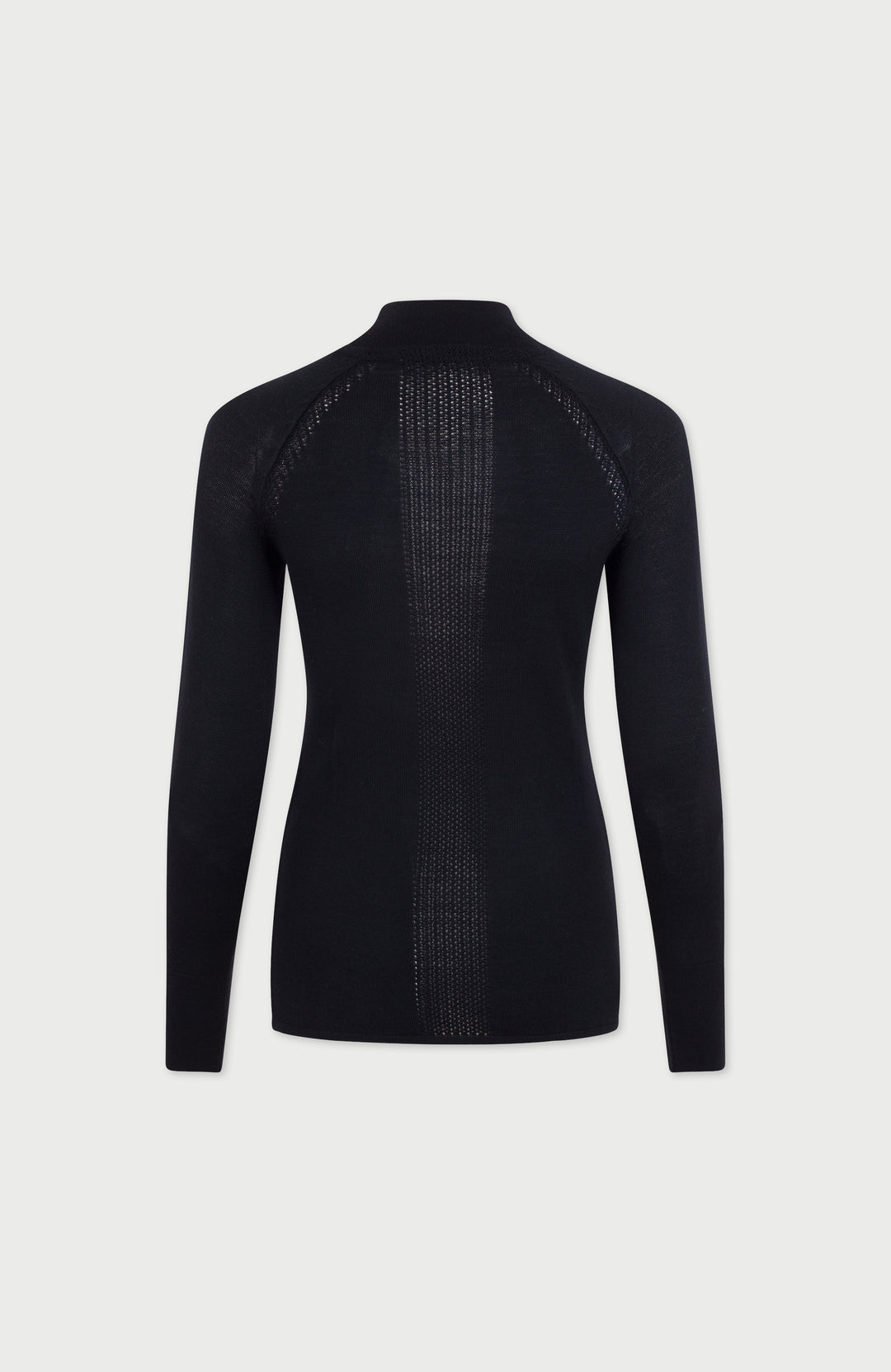 Black Womens Merino Activewear High Neck Top