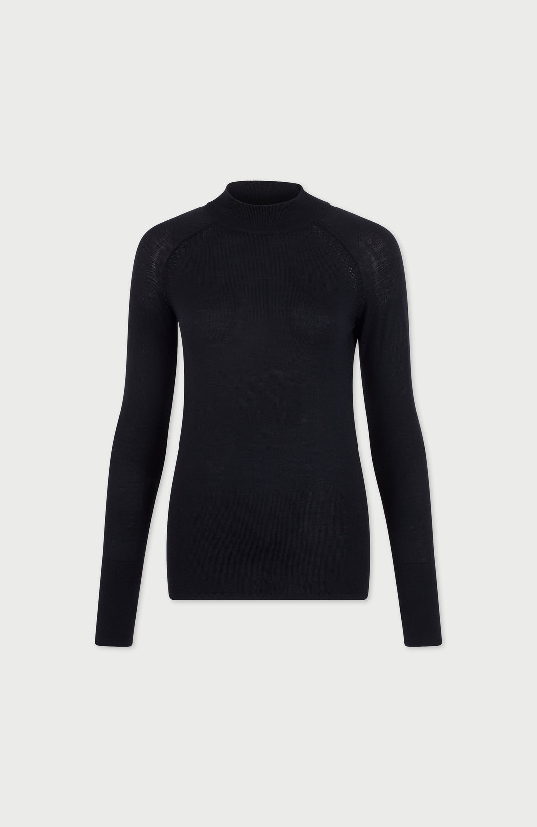 Black Womens Merino Activewear High Neck Top