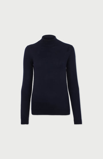 Navy Womens Merino Wool Jumper By Paul James