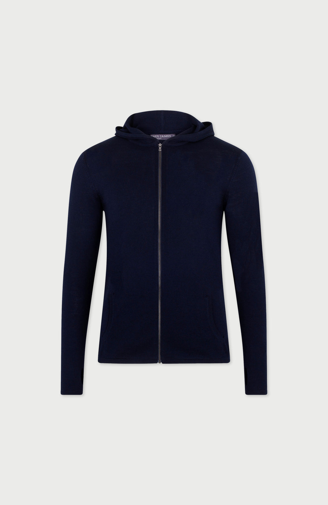 Navy Mens Merino Activewear Hood Jumper By Paul James