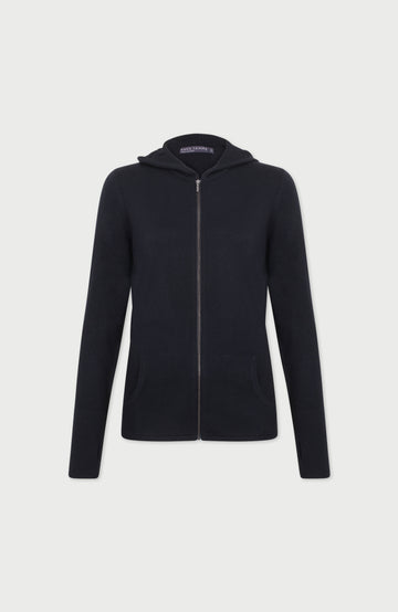 Black Womens Activewear Hooded Jumper By Paul James