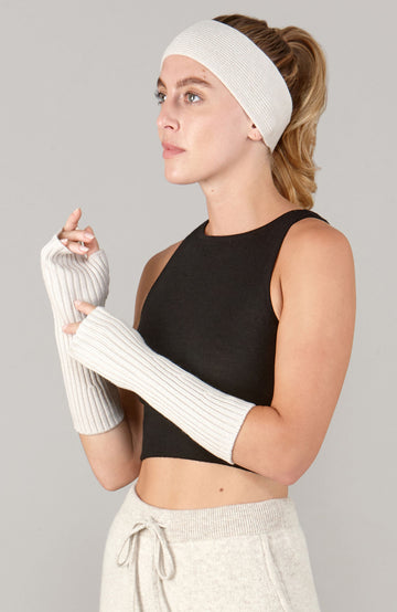 beige womens merino wool gloves by Paul James