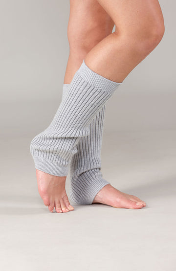 grey merino wool leg warmers by Paul James