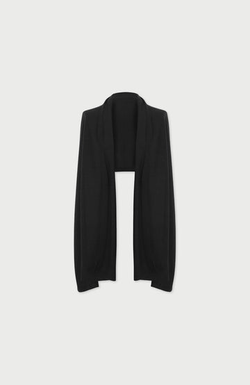 Black Merino Wool Scarf Wrap By Paul James