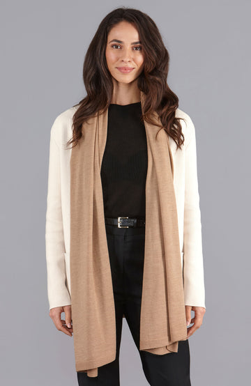 camel merino wool wrap
