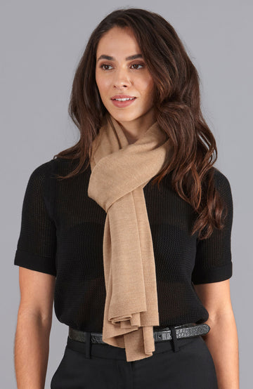 camel merino wool wrap