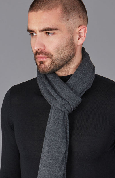 charcoal merino wool wrap scarf